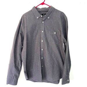 Obey Worldwide Button Down Shirt Mens Vintage Size XL Flannel White Speckled